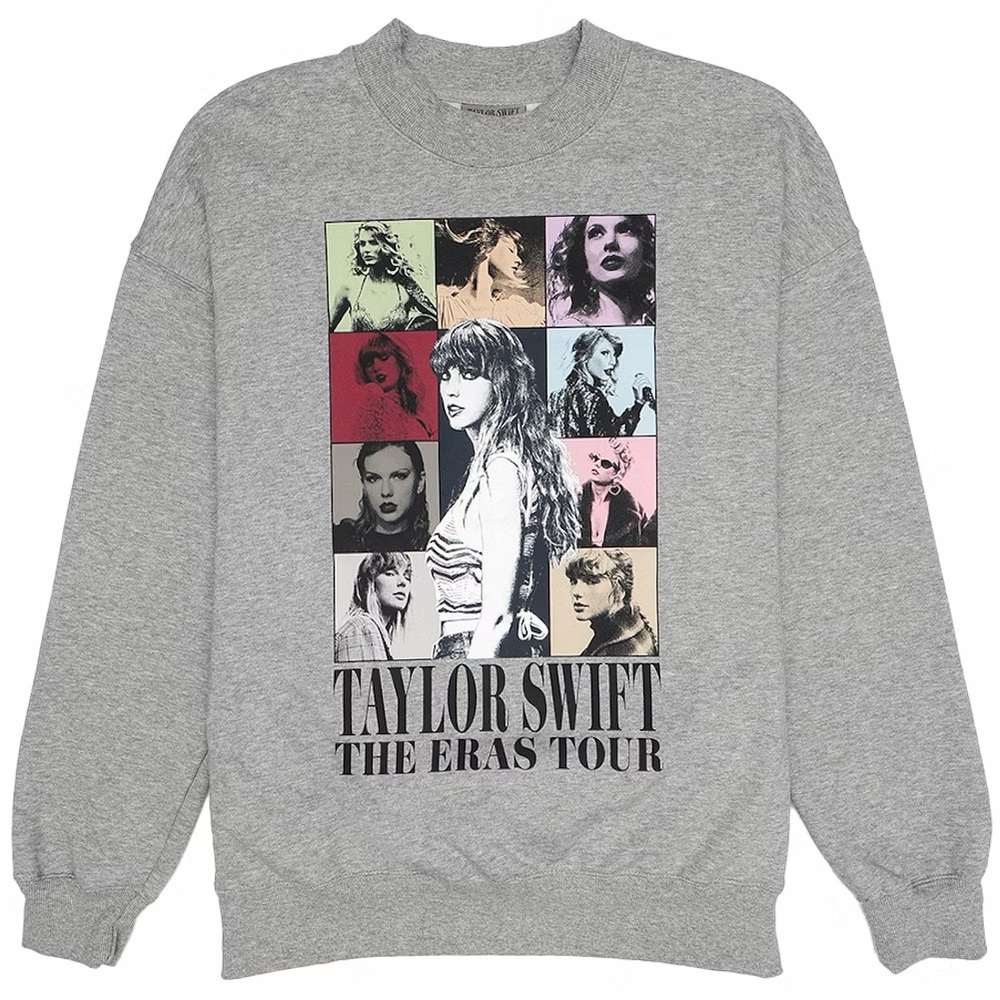 Taylor Swift Eras Tour Gray Crewneck Sweatshirt XL Oversized Concert Merch